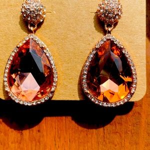 Teardrop gem earrings